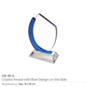 Crystal Awards with Blue Design Side - Image 6