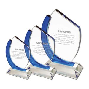 Crystal Awards with Blue Design Side - Image 2