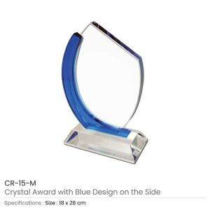 Crystal Awards with Blue Design Side - Image 5