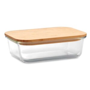 Glass Lunch Box with Bamboo Lid - Image 1