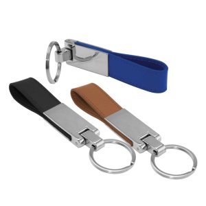 Metal Key Chains with Leather Strap - Image 1