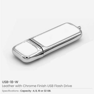 Leather with Chrome Finish USB - Image 3