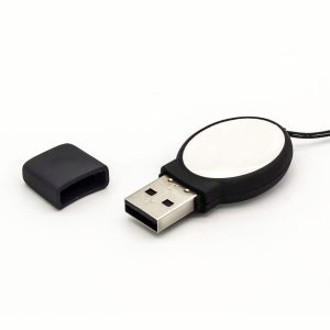 Oval Black Rubberized USB - Image 1