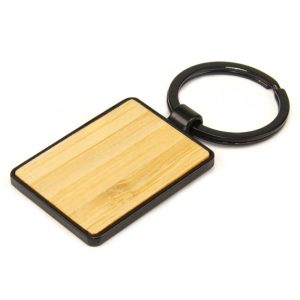 Metal Key Chain with Bamboo - Image 1