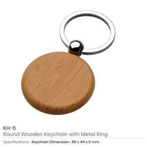 Round Wooden Keychains - Image 3