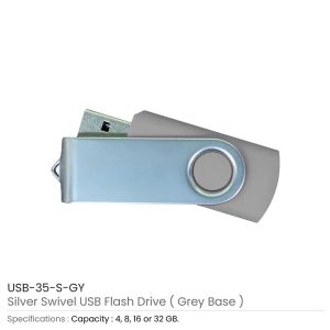 Silver Swivel USB Flash Drives - Image 12