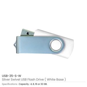 Silver Swivel USB Flash Drives - Image 5