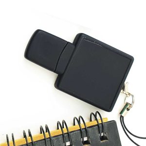 Square Black Rubberized USB Flash Drives - Image 3