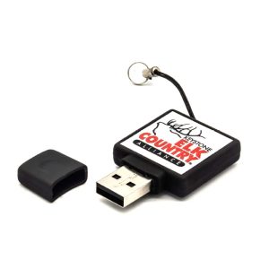 Square Black Rubberized USB Flash Drives - Image 2