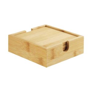 Bamboo Tea Coasters with Case - Image 1