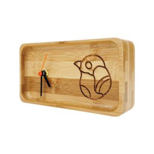 Rectangular Bamboo Desk Clock - Image 2