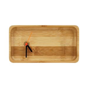 Rectangular Bamboo Desk Clock - Image 1