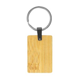 Bamboo & Metal Keychain Rectangle - Image 1