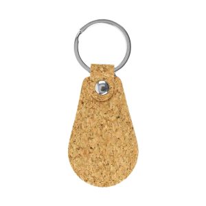 Cork PU Keychains with 32mm Key Ring - Image 1