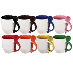 Ceramic Mugs with Spoon - Image 1