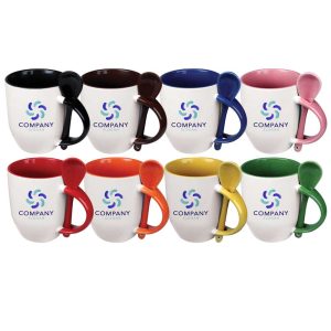 Ceramic Mugs with Spoon - Image 2