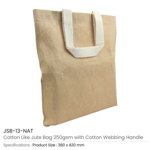 Cotton Like Jute Bags with Webbing Handle 250gsm - Image 3