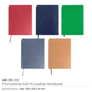 Soft PU Leather A5 Notebooks with Ribbon Bookmark - Image 3