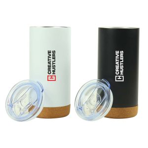 Travel Tumbler with Cork Base 450ml Stainless Steel - Image 2