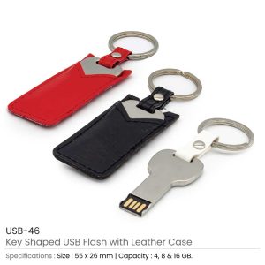 8GB Key Shaped USB with Leather Case - Image 3