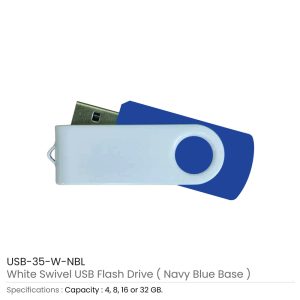 White Swivel USB Flash Drives - Image 11