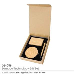 Bamboo Tech Gift Sets in Kraft Gift Box - Image 3