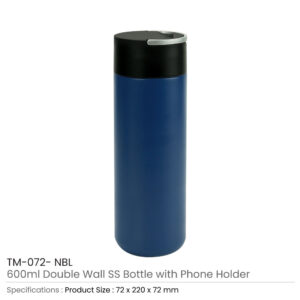 Double Wall SS Bottle, Twist-off Lid with Phone Holder 600 ml - Image 9