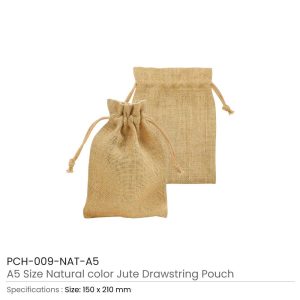 Jute Drawstring Pouches in A4 and A5 Size - Image 4