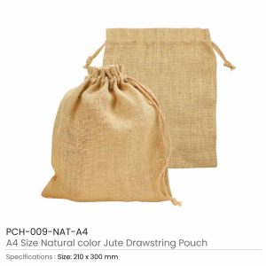 Jute Drawstring Pouches in A4 and A5 Size - Image 3