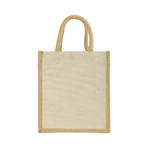 Laminated Cotton Bags with Natural Jute Gusset 10 Oz - Image 1