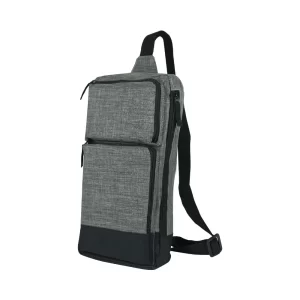 Sling Crossbody Bags in Grey and Black Polyester Material - Image 1