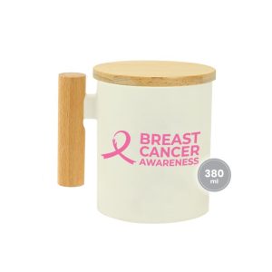 Ceramic Coffee Mugs with Breast Cancer Awareness Logo - Image 1