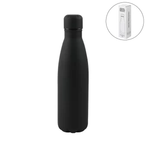 Premium Soft Touch Black Cola Bottles in Stainless Steel 500ml - Image 1