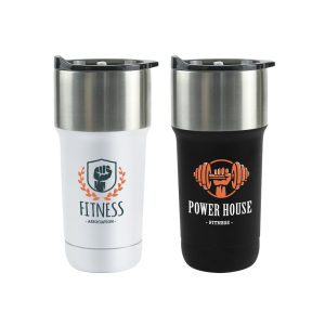 Double Wall SS Tumblers with Slide-Lock PP Lid 591ml - Image 2