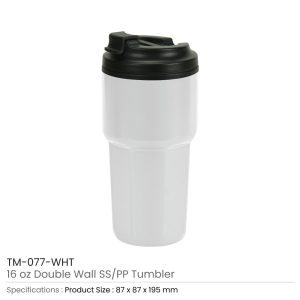 Double Wall Tumblers Flip-top PP Lid in 473ml - Image 10