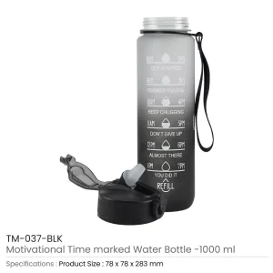 Motivational Time Marked Water Bottles 1000ml - Image 3