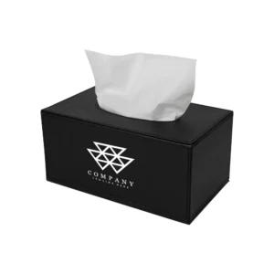 Tissue Box in PU Leather Material Black Color - Image 2