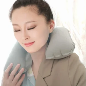 Inflatable Neck Pillow with Pouch – Grey - Image 6